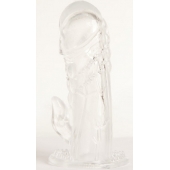 Прозрачная гелевая насадка с клиторальным отростком - 13 см. - Toyfa Basic - в Энгельсе купить с доставкой