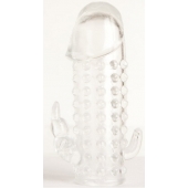 Гелевая прозрачная насадка с 2 отростками - 13 см. - Toyfa Basic - в Энгельсе купить с доставкой