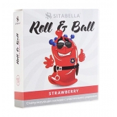 Стимулирующий презерватив-насадка Roll   Ball Strawberry - Sitabella - купить с доставкой в Энгельсе