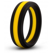 Черно-желтое силиконовое эрекционное кольцо Silicone Go Pro Cock Ring - Blush Novelties - в Энгельсе купить с доставкой