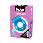 Голубое эрекционное виброкольцо Luxe VIBRO  Кошмар русалки  + презерватив - Luxe - в Энгельсе купить с доставкой