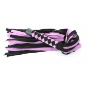 Черно-розовая плеть из замши - 58 см. - БДСМ Арсенал - купить с доставкой в Энгельсе