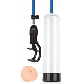 Прозрачная вакуумная помпа Sex Expert с насадкой-вагиной - Sex Expert - в Энгельсе купить с доставкой