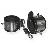 Серебристо-черные наручники с шипами и металлическим блеском - Sitabella - купить с доставкой в Энгельсе