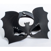 Черная кожаная маска на глаза  Летучая мышь - Sitabella - купить с доставкой в Энгельсе