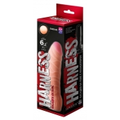 Телесная изогнутая насадка на Harness с коннектором BLACK LINE - 17 см. - LOVETOY (А-Полимер) - купить с доставкой в Энгельсе