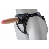 Черный пояс-трусики с насадкой  Soft-Принц  - 17 см. - LOVETOY (А-Полимер) - купить с доставкой в Энгельсе