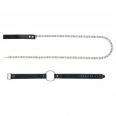 Черный поводок и чокер с кольцом Rada - Rebelts - купить с доставкой в Энгельсе