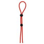 Красное лассо на пенис с двумя бусинами STRETCHY LASSO CAGE - Dream Toys - в Энгельсе купить с доставкой