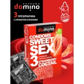 Презервативы для орального секса DOMINO Sweet Sex с ароматом клубничного коктейля  - 3 шт. - Domino - купить с доставкой в Энгельсе