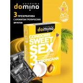 Презервативы для орального секса DOMINO Sweet Sex с ароматом тропических фруктов - 3 шт. - Domino - купить с доставкой в Энгельсе