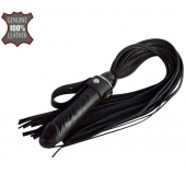 Черная плеть  Ковбой  с ручкой-фаллосом - 55 см. - Sitabella - купить с доставкой в Энгельсе