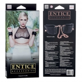 Черные мягкие наручники Entice French Cuffs с цепью - California Exotic Novelties - купить с доставкой в Энгельсе