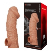 Телесная насадка на фаллос с фиксацией мошонки EXTREME SLEEVE - 15,6 см. - KOKOS - в Энгельсе купить с доставкой