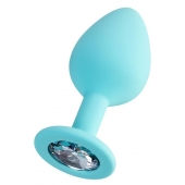 Мятная анальная втулка Brilliant с прозрачным кристаллом - 8 см. - ToyFa - купить с доставкой в Энгельсе