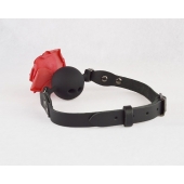 Черный кляп-шар с розой - Sitabella - купить с доставкой в Энгельсе