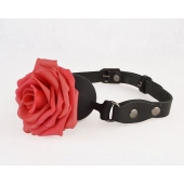 Черный кляп-шар с розой - Sitabella - купить с доставкой в Энгельсе