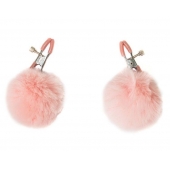 Зажимы на соски Angelic с розовыми меховыми шариками - Lola Games - купить с доставкой в Энгельсе