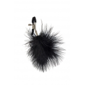 Зажимы на соски с черным пухом Euphoric - Lola Games - купить с доставкой в Энгельсе