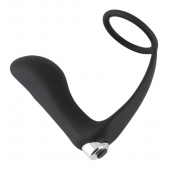 Черное эрекционное кольцо с анальной вибропробкой Vibrating Ring   Plug - Orion - в Энгельсе купить с доставкой