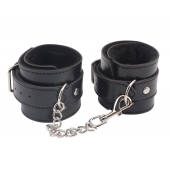 Черные оковы на ноги Obey Me Leather Ankle Cuffs - Chisa - купить с доставкой в Энгельсе