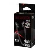 Черные зажимы на соски на цепочке BLAZE DELUXE NIPPLE CLAMPS - Dream Toys - купить с доставкой в Энгельсе