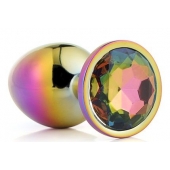 Голографическая анальная втулка с радужным кристаллом - 7,1 см. - Dream Toys - купить с доставкой в Энгельсе