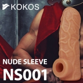 Телесная открытая насадка-реалистик с подхватом мошонки Nude Sleeve M - 12 см. - KOKOS - в Энгельсе купить с доставкой