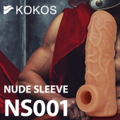 Телесная открытая насадка-реалистик с подхватом мошонки Nude Sleeve S - 10 см. - KOKOS - в Энгельсе купить с доставкой