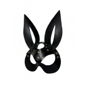 Черная кожаная маска зайки Miss Bunny - БДСМ Арсенал - купить с доставкой в Энгельсе