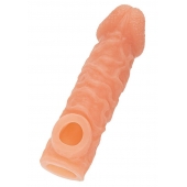 Телесная закрытая насадка с шершавой головкой Cock Sleeve Size M - 15,6 см. - KOKOS - в Энгельсе купить с доставкой