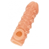 Телесная закрытая насадка с пучками шишечек Cock Sleeve Size S - 13,8 см. - KOKOS - в Энгельсе купить с доставкой