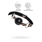 Черный кляп-шар на леопардовых ремешках Anonymo - ToyFa - купить с доставкой в Энгельсе