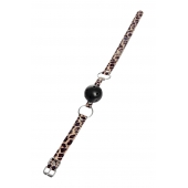 Черный кляп-шар на леопардовых ремешках Anonymo - ToyFa - купить с доставкой в Энгельсе