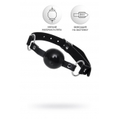 Черный кляп-шар на кожаных ремешках Anonymo - ToyFa - купить с доставкой в Энгельсе