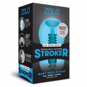 Голубой двусторонний мастурбатор MINI DOUBLE BUBBLE - Zolo - в Энгельсе купить с доставкой