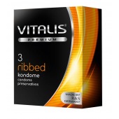 Ребристые презервативы VITALIS PREMIUM ribbed - 3 шт. - Vitalis - купить с доставкой в Энгельсе
