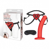 Красный поясной фаллоимитатор Red Heart Strap on Harness   5in Dildo Set - 12,25 см. - Lux Fetish - купить с доставкой в Энгельсе