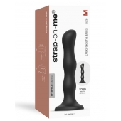 Черная насадка Strap-On-Me Dildo Geisha Balls size M - Strap-on-me - купить с доставкой в Энгельсе