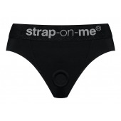 Черные трусики для насадок Heroine Lingerie Harness - size M - Strap-on-me - купить с доставкой в Энгельсе