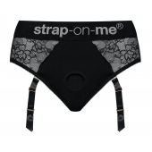 Черные трусики для насадок Diva Lingerie Harness - size S - Strap-on-me - купить с доставкой в Энгельсе