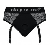 Черные трусики для насадок Diva Lingerie Harness - size M - Strap-on-me - купить с доставкой в Энгельсе