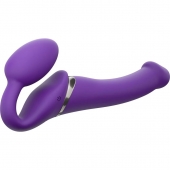 Фиолетовый безремневой вибрострапон Vibrating Bendable Strap-On - size L - Strap-on-me - купить с доставкой в Энгельсе