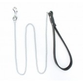 Металлический поводок с кожаной ручкой - БДСМ Арсенал - купить с доставкой в Энгельсе