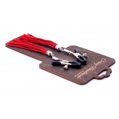 Металлические зажимы на соски с красными замшевыми кисточками - Crazy Handmade - купить с доставкой в Энгельсе