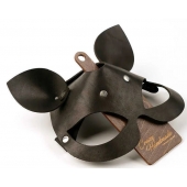 Черная кожаная маска  Кошка  с маленькими ушками - Crazy Handmade - купить с доставкой в Энгельсе