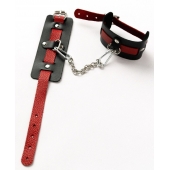 Черные оковы с красным декором и заклепками - Crazy Handmade - купить с доставкой в Энгельсе