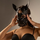 Черная маска  Собака  с ушками - Crazy Handmade - купить с доставкой в Энгельсе