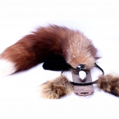 Игровой комплект: серебристая анальная пробка с пушистым хвостом и ободок-ушки - Crazy Handmade - купить с доставкой в Энгельсе