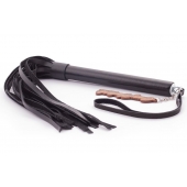 Черная кожаная плеть  Индиго  - 50 см. - Crazy Handmade - купить с доставкой в Энгельсе